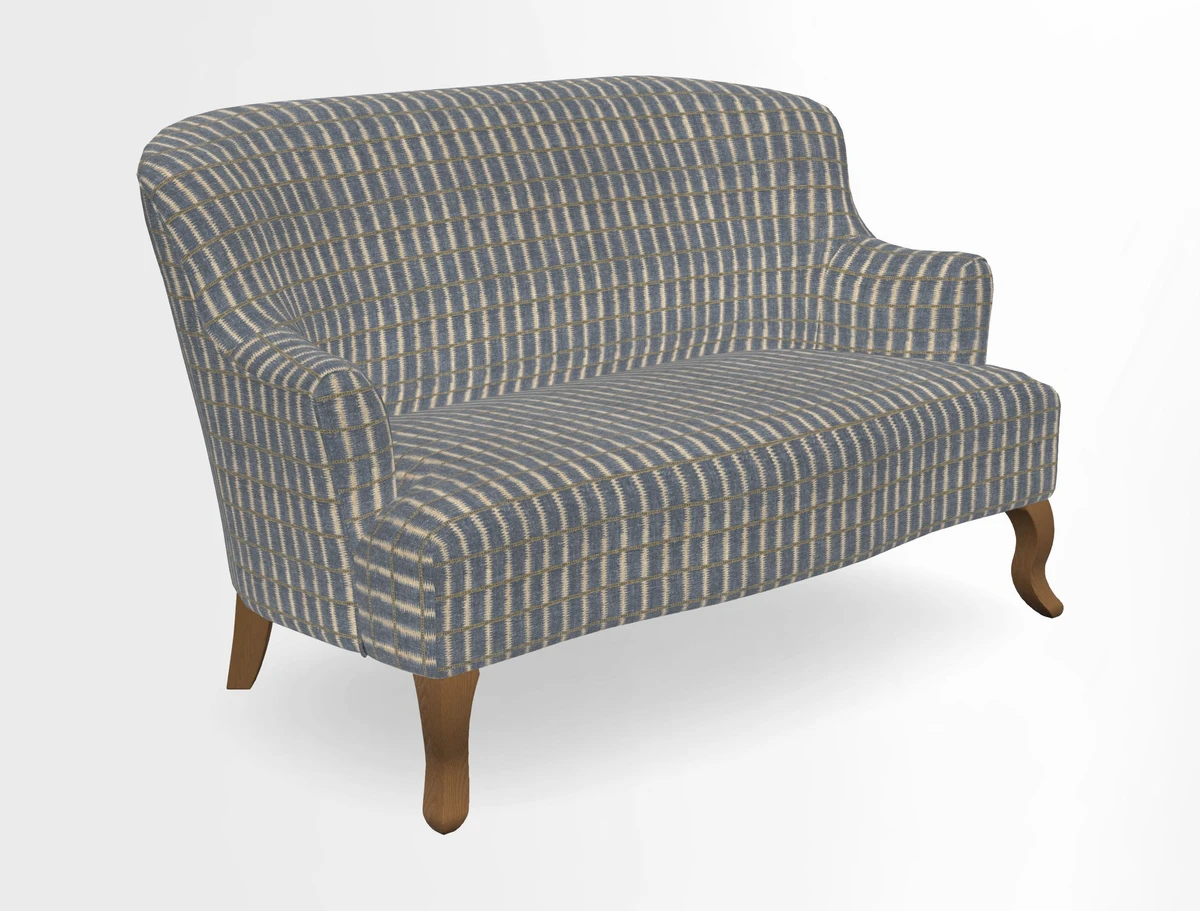 Grassington 3 Seater Sofa in RHS Botanicals on Velvet Ferns Toile Olive with scatter in Almost Plain Velvet Harvest
