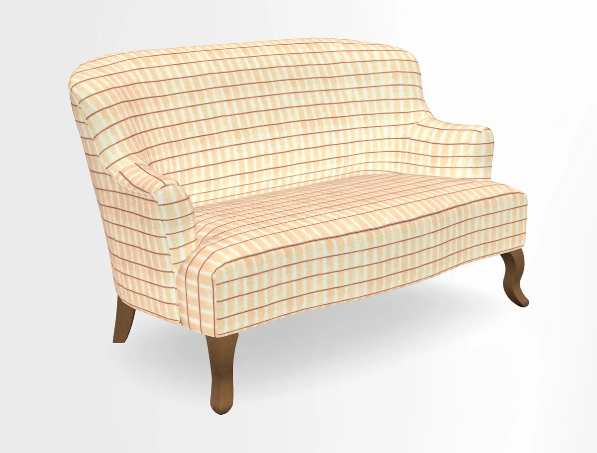 Grassington 3 Seater Sofa in RHS Botanicals on Velvet Ferns Toile Olive with scatter in Almost Plain Velvet Harvest
