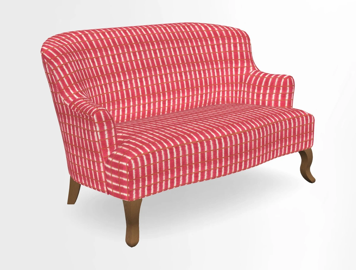 Grassington 3 Seater Sofa in RHS Botanicals on Velvet Ferns Toile Olive with scatter in Almost Plain Velvet Harvest