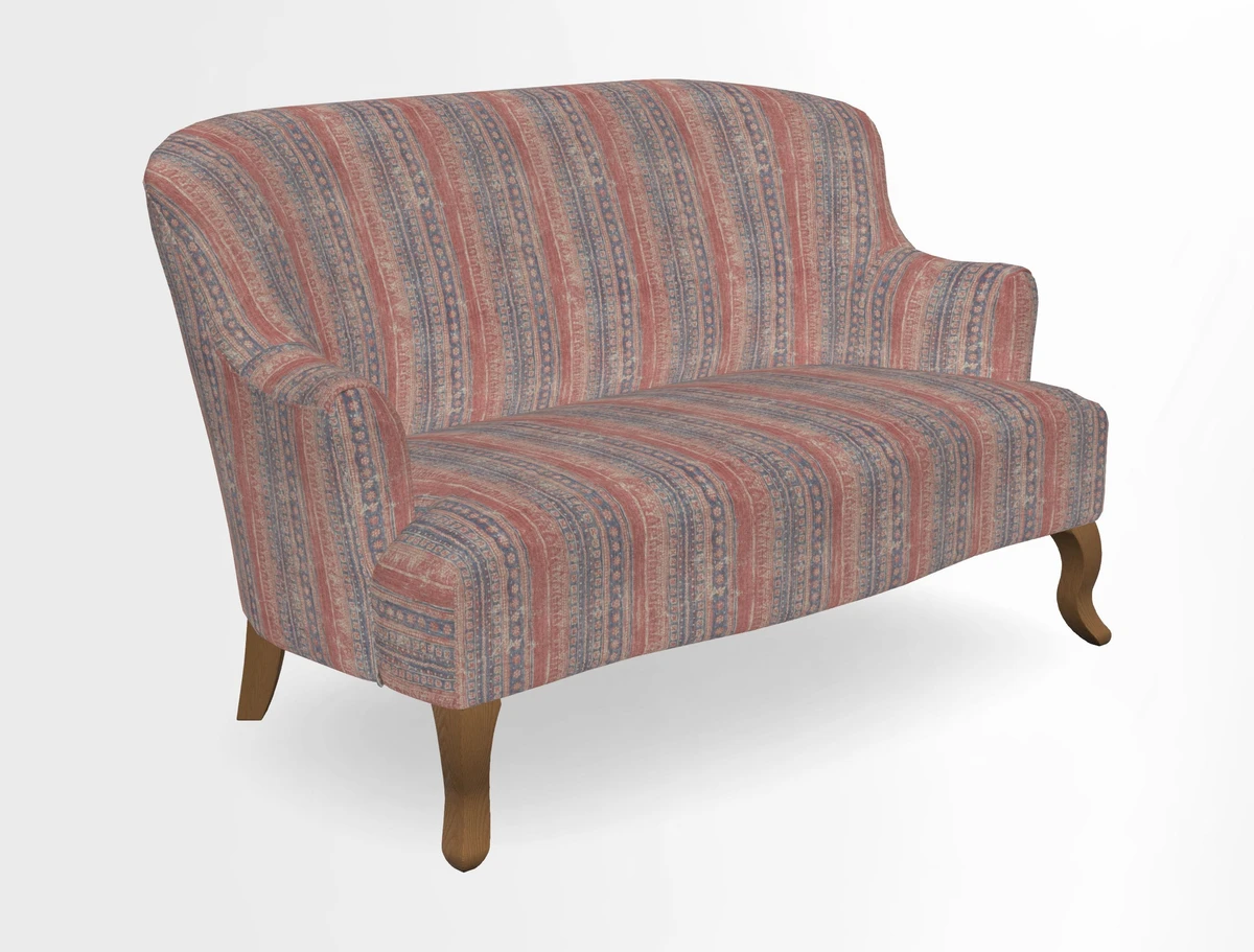 Grassington 3 Seater Sofa in RHS Botanicals on Velvet Ferns Toile Olive with scatter in Almost Plain Velvet Harvest