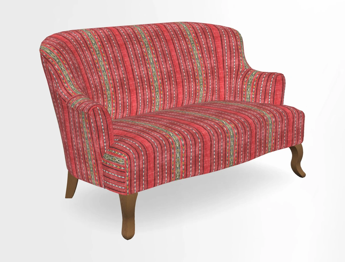 Grassington 3 Seater Sofa in RHS Botanicals on Velvet Ferns Toile Olive with scatter in Almost Plain Velvet Harvest