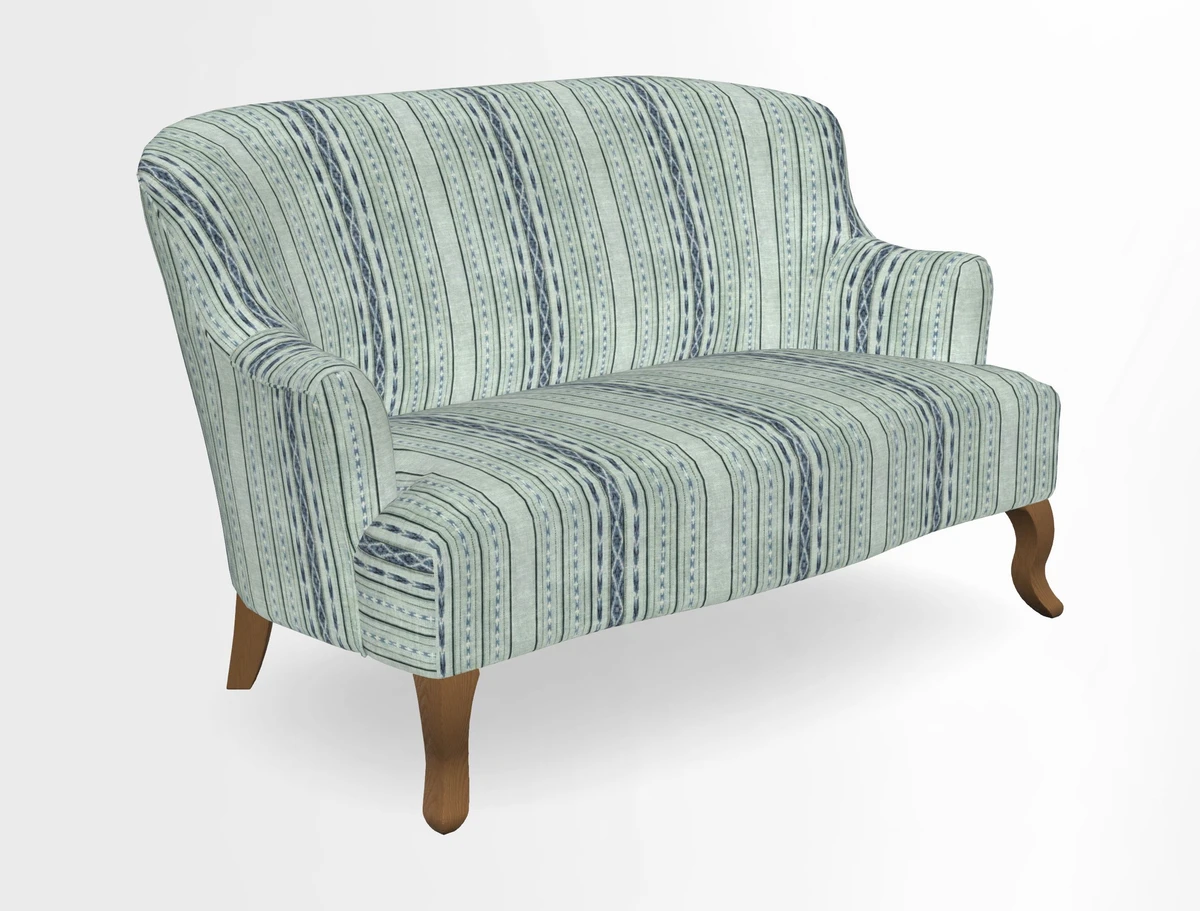 Grassington 3 Seater Sofa in RHS Botanicals on Velvet Ferns Toile Olive with scatter in Almost Plain Velvet Harvest