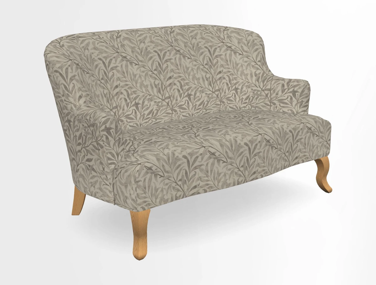 Grassington 3 Seater Sofa in RHS Botanicals on Velvet Ferns Toile Olive with scatter in Almost Plain Velvet Harvest