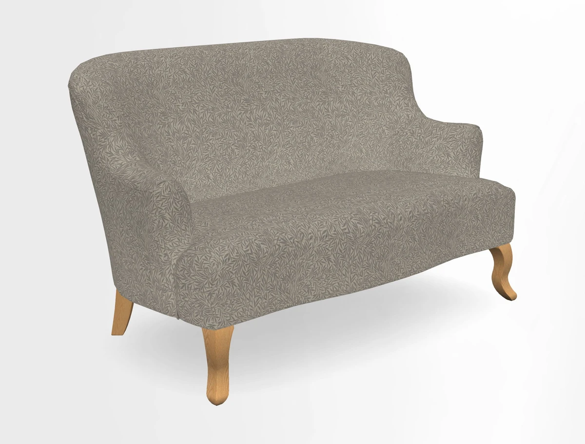 Grassington 3 Seater Sofa in RHS Botanicals on Velvet Ferns Toile Olive with scatter in Almost Plain Velvet Harvest