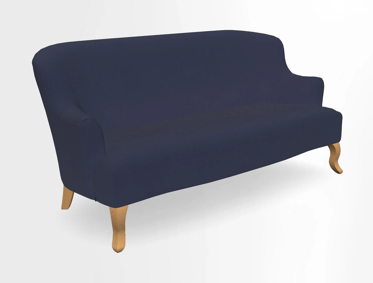 Grassington 3 Seater Sofa in RHS Botanicals on Velvet Ferns Toile Olive with scatter in Almost Plain Velvet Harvest