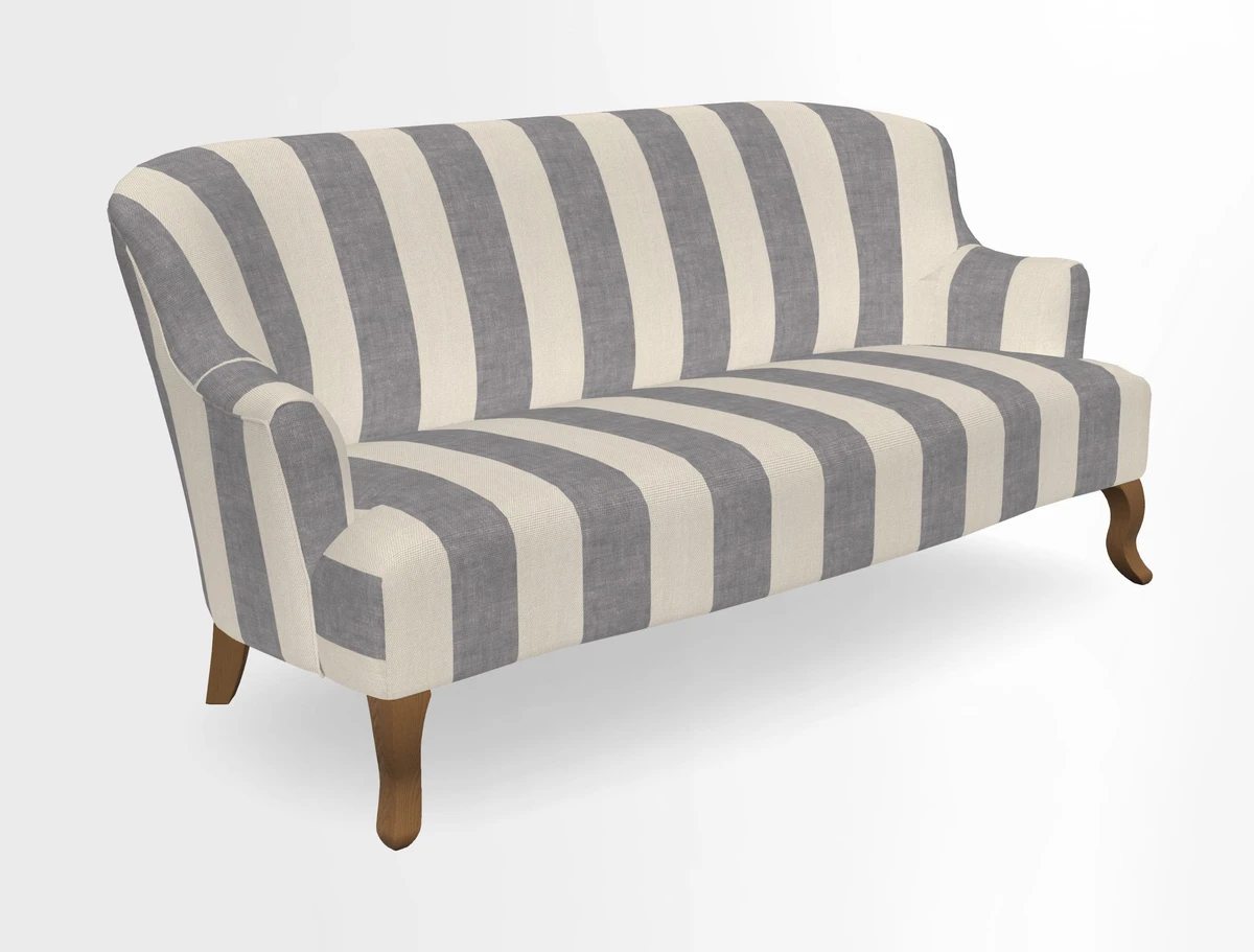Grassington 3 Seater Sofa in RHS Botanicals on Velvet Ferns Toile Olive with scatter in Almost Plain Velvet Harvest