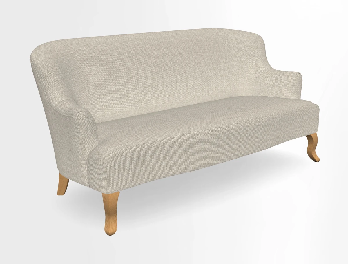 Grassington 3 Seater Sofa in RHS Botanicals on Velvet Ferns Toile Olive with scatter in Almost Plain Velvet Harvest