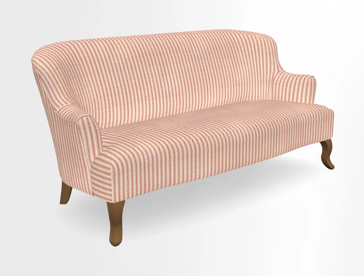 Grassington 3 Seater Sofa in RHS Botanicals on Velvet Ferns Toile Olive with scatter in Almost Plain Velvet Harvest