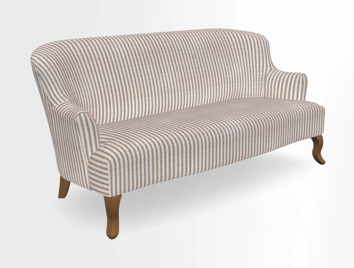 Grassington 3 Seater Sofa in RHS Botanicals on Velvet Ferns Toile Olive with scatter in Almost Plain Velvet Harvest