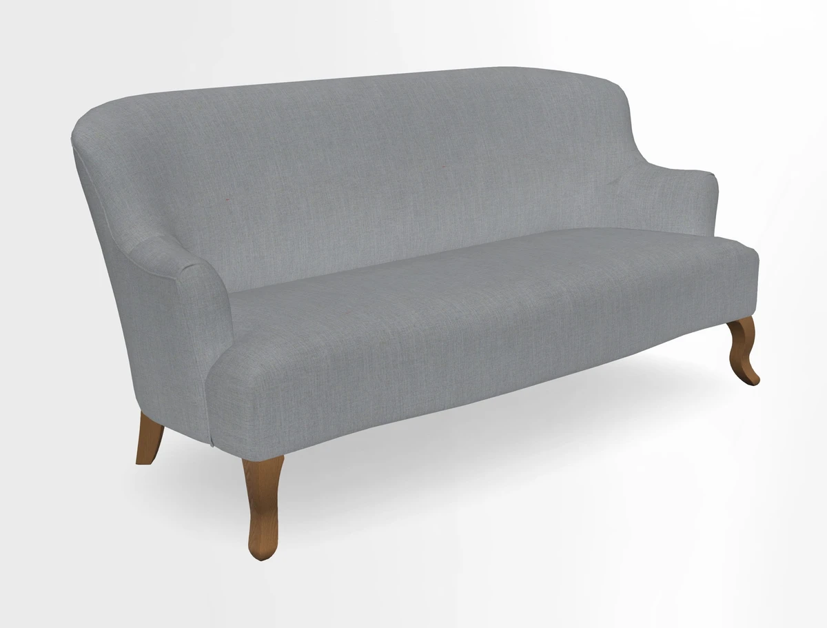 Grassington 3 Seater Sofa in RHS Botanicals on Velvet Ferns Toile Olive with scatter in Almost Plain Velvet Harvest