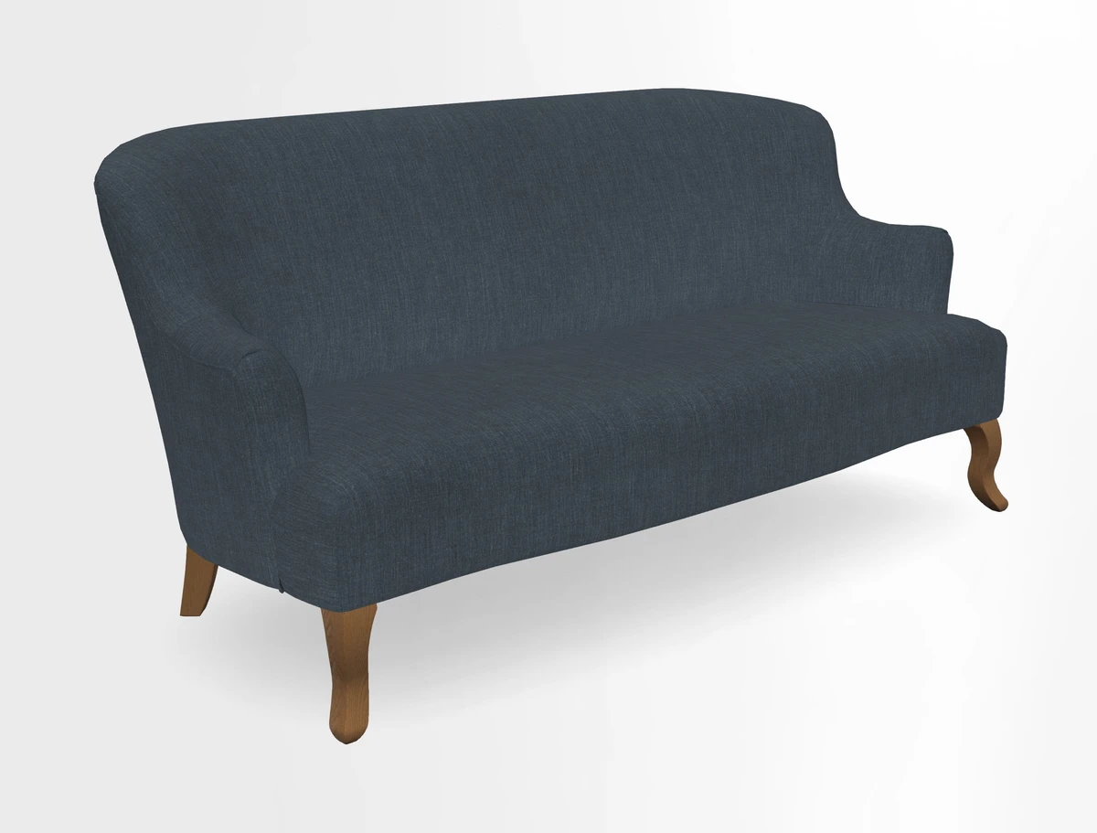 Grassington 3 Seater Sofa in RHS Botanicals on Velvet Ferns Toile Olive with scatter in Almost Plain Velvet Harvest