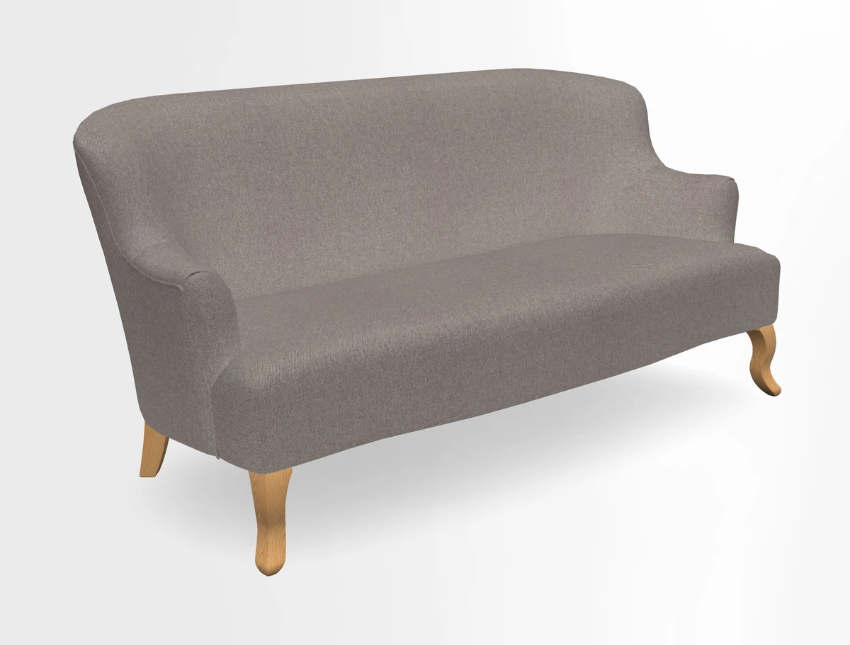 Grassington 3 Seater Sofa in RHS Botanicals on Velvet Ferns Toile Olive with scatter in Almost Plain Velvet Harvest