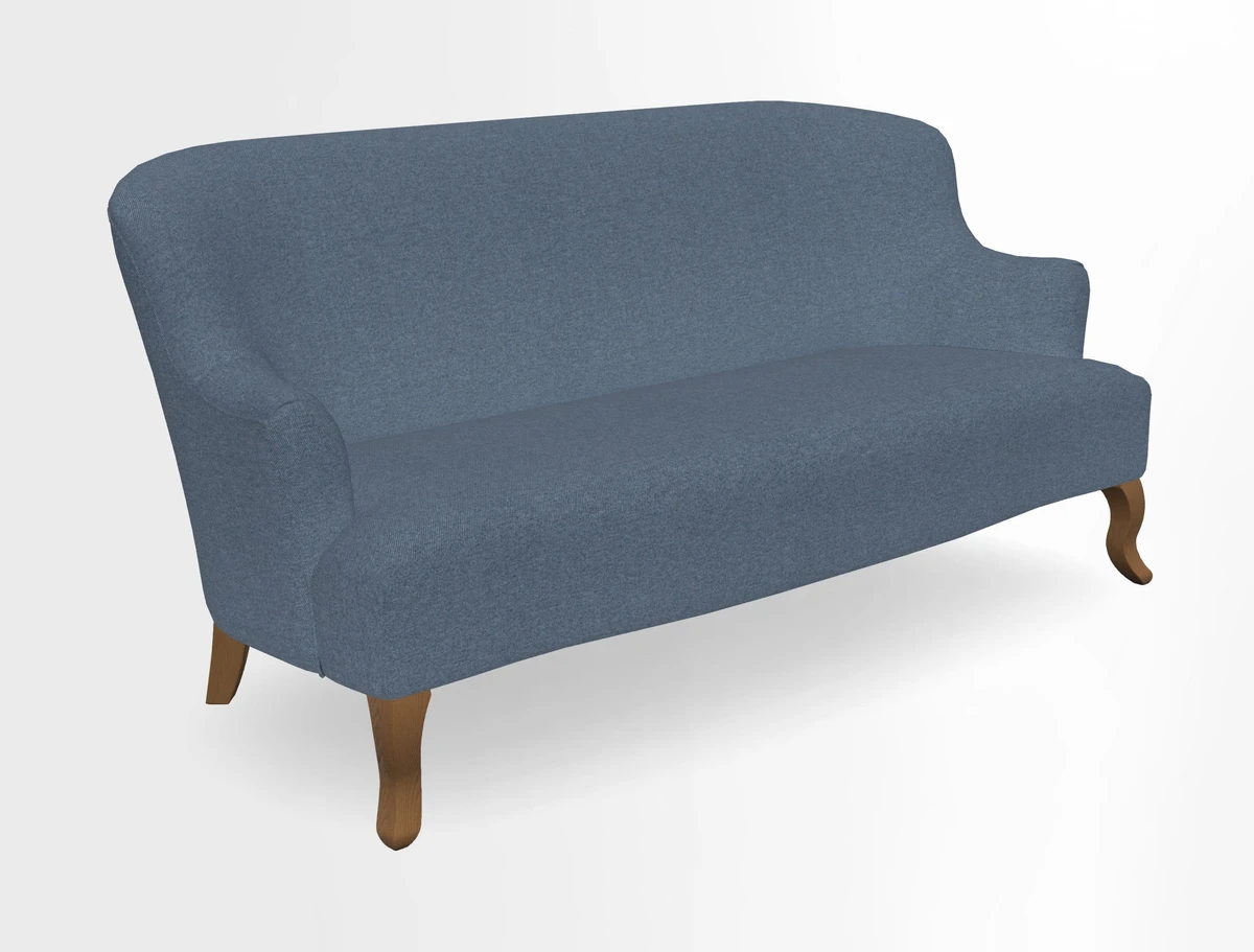 Grassington 3 Seater Sofa in RHS Botanicals on Velvet Ferns Toile Olive with scatter in Almost Plain Velvet Harvest