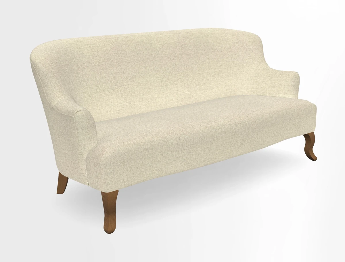 Grassington 3 Seater Sofa in RHS Botanicals on Velvet Ferns Toile Olive with scatter in Almost Plain Velvet Harvest