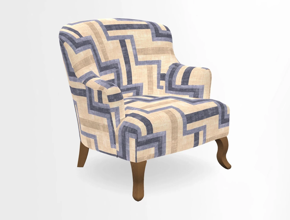 Grassington Chair in Floral Linen Lily Pad Vermillion