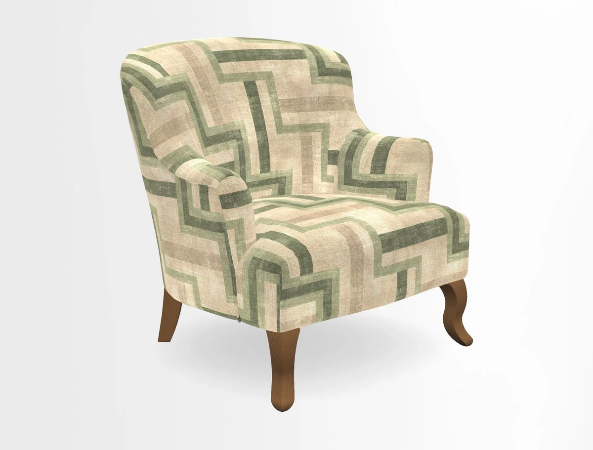 Grassington Chair in Floral Linen Lily Pad Vermillion