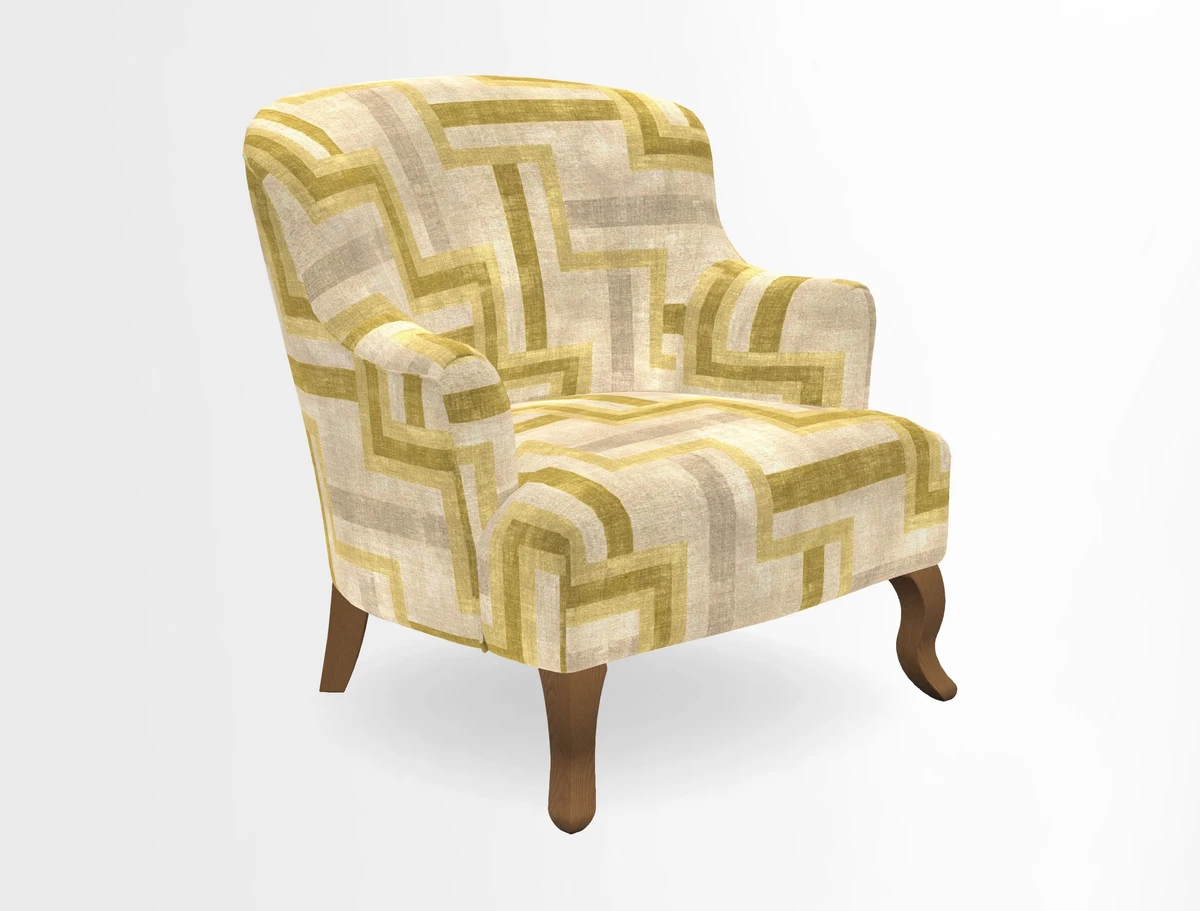 Grassington Chair in Floral Linen Lily Pad Vermillion