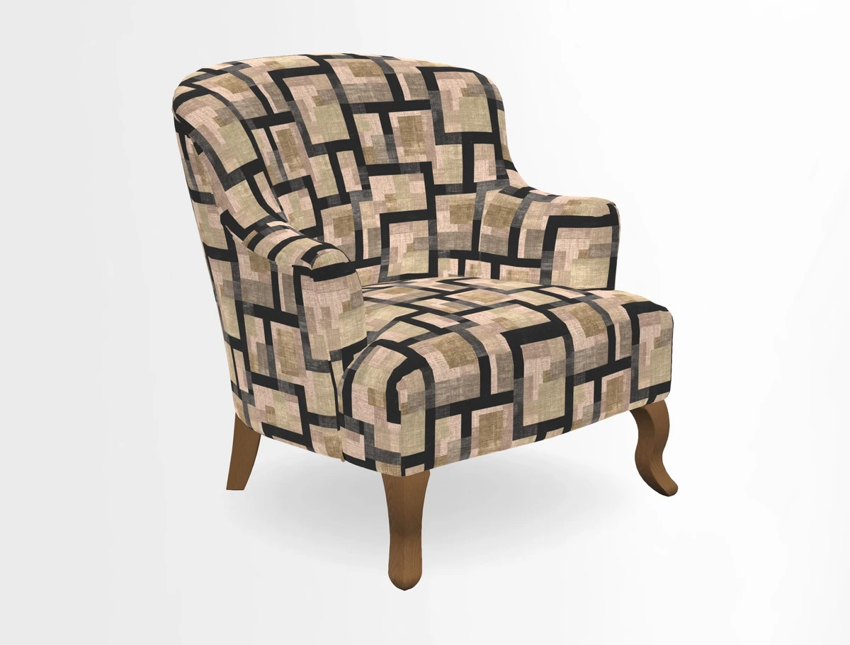 Grassington Chair in Floral Linen Lily Pad Vermillion