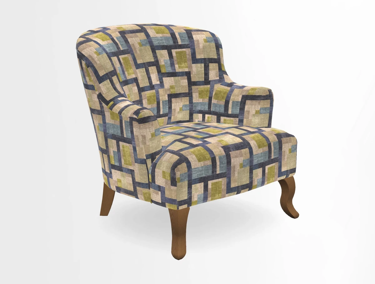 Grassington Chair in Floral Linen Lily Pad Vermillion