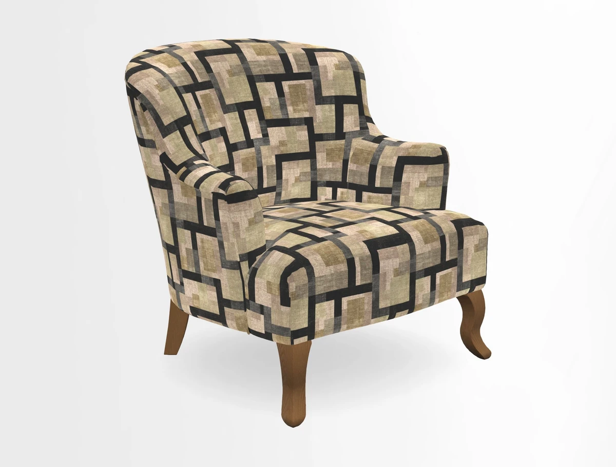 Grassington Chair in Floral Linen Lily Pad Vermillion