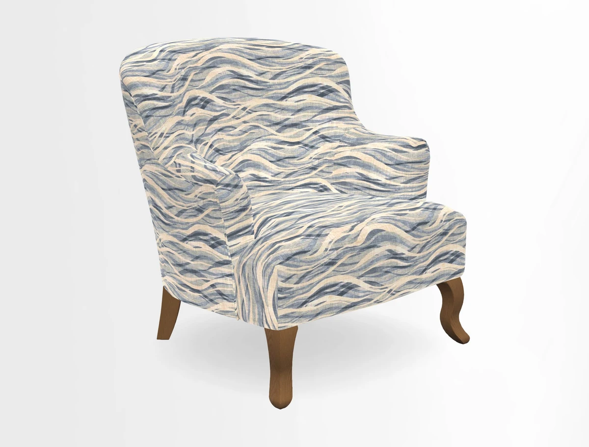 Grassington Chair in Floral Linen Lily Pad Vermillion