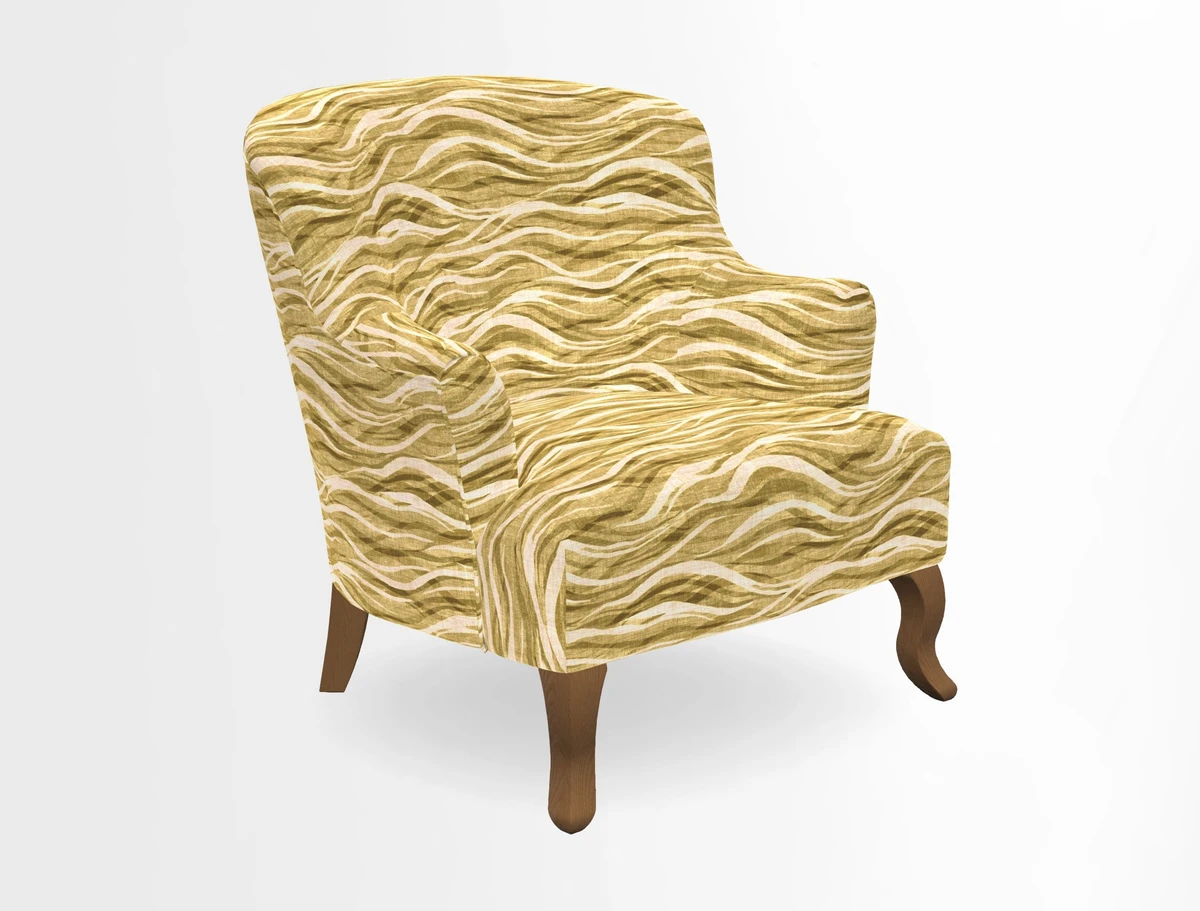 Grassington Chair in Floral Linen Lily Pad Vermillion