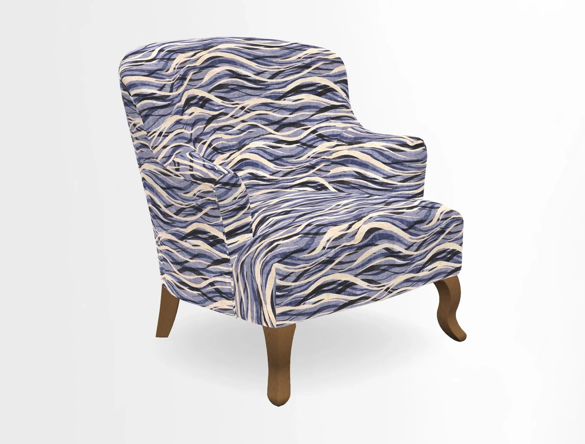 Grassington Chair in Floral Linen Lily Pad Vermillion