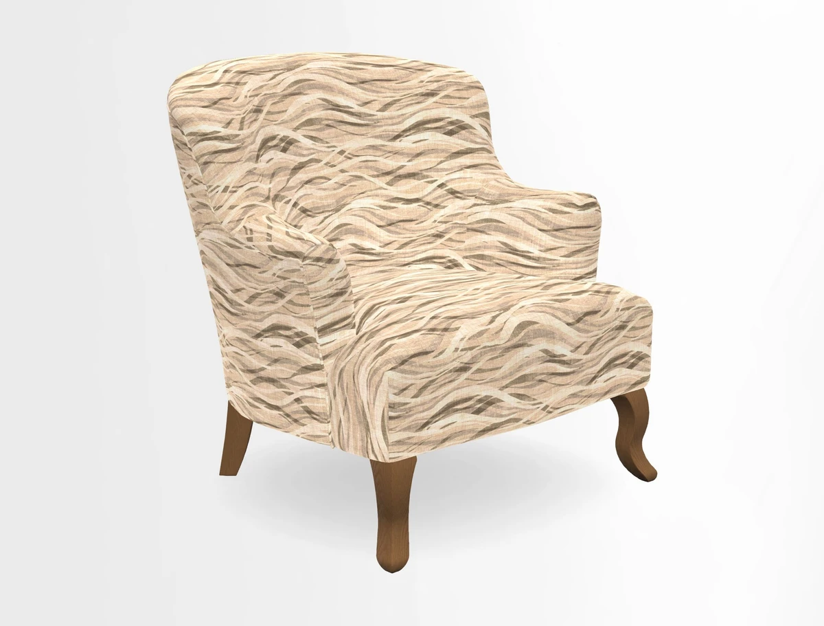 Grassington Chair in Floral Linen Lily Pad Vermillion