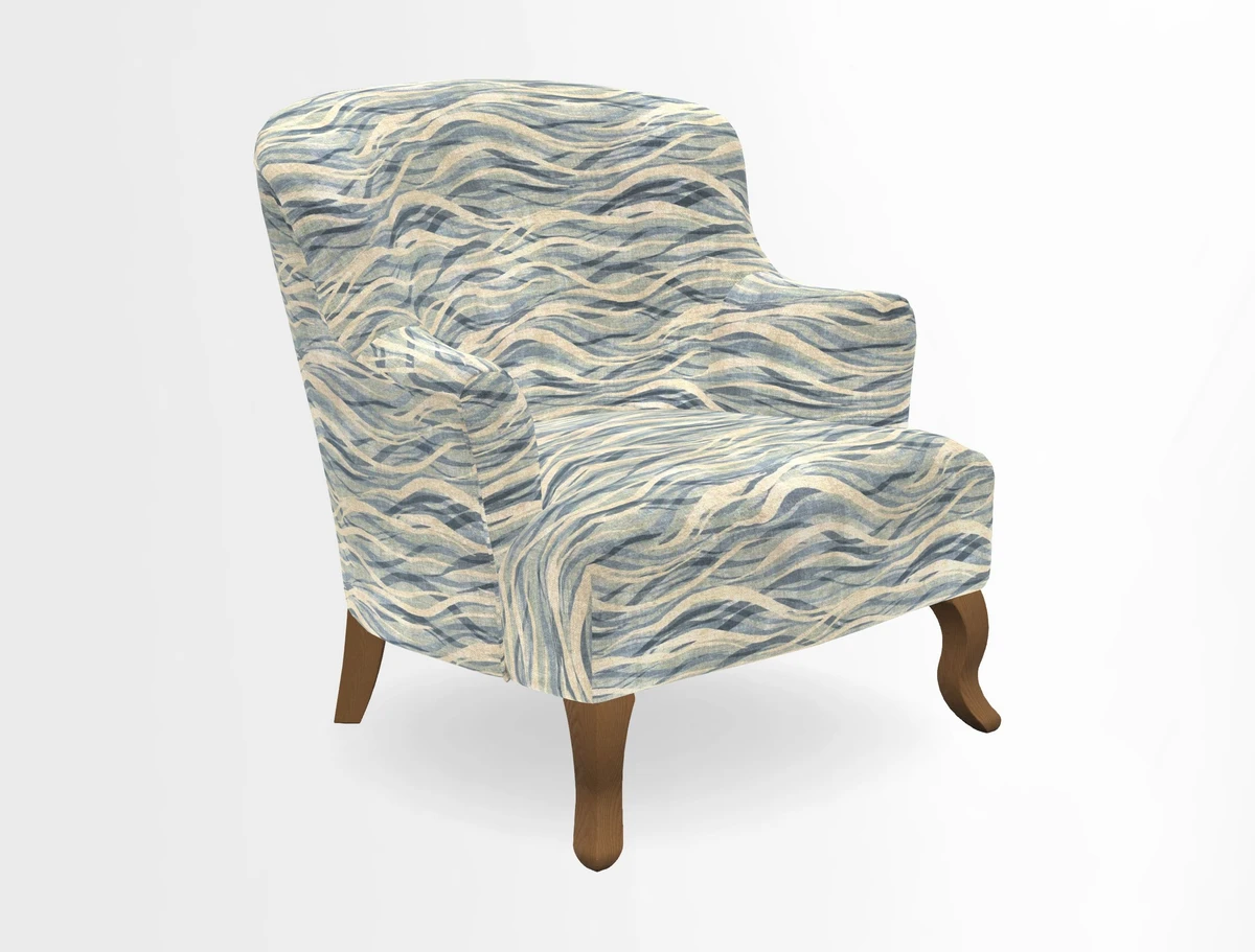 Grassington Chair in Floral Linen Lily Pad Vermillion