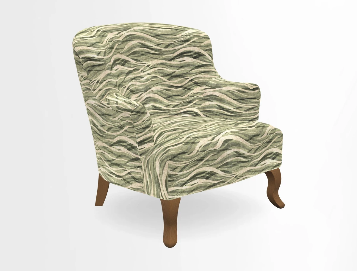 Grassington Chair in Floral Linen Lily Pad Vermillion