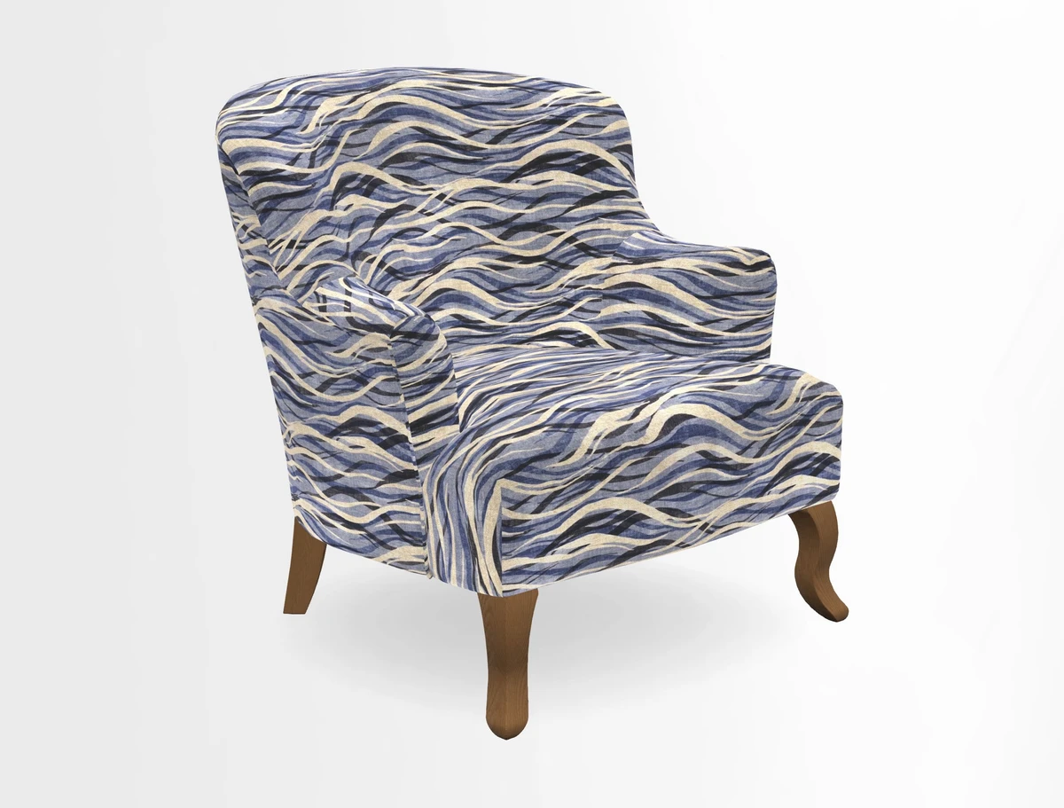 Grassington Chair in Floral Linen Lily Pad Vermillion