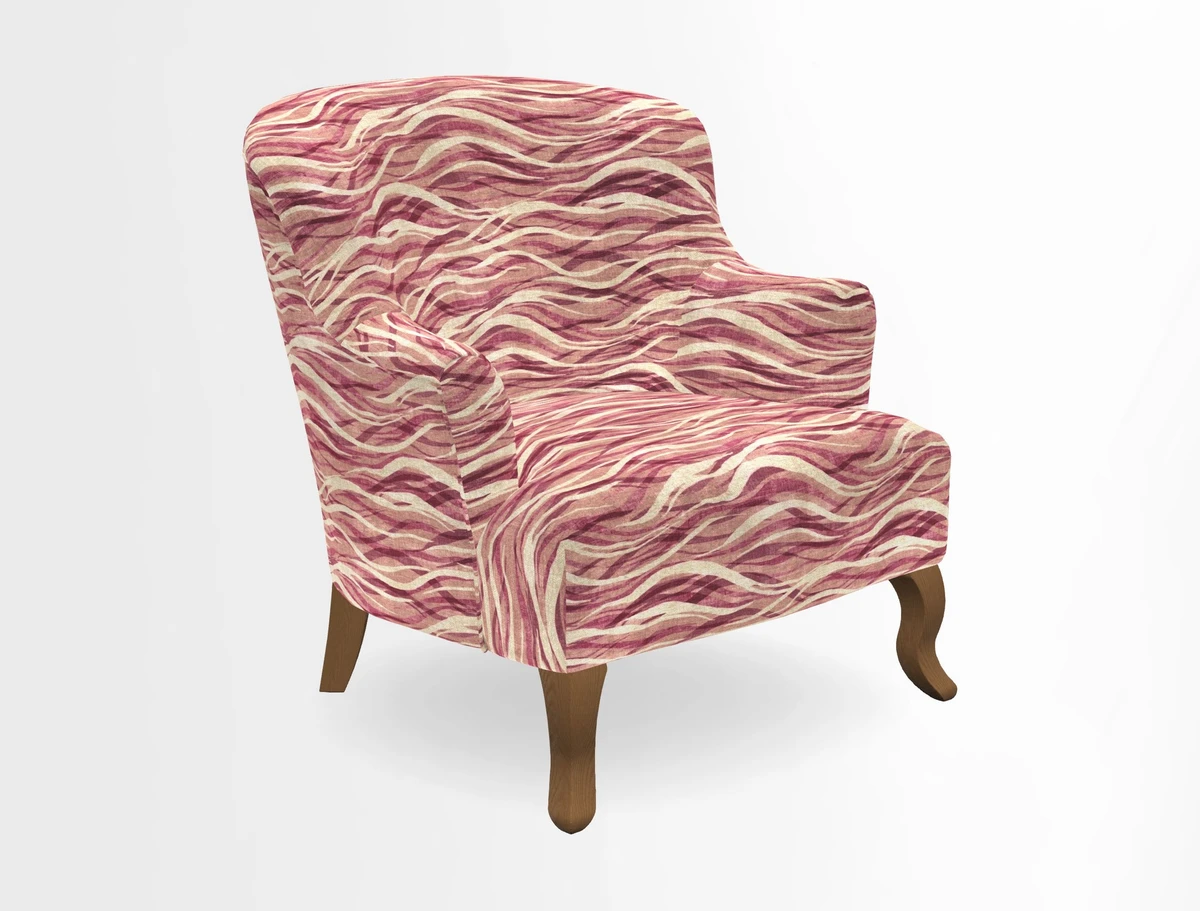 Grassington Chair in Floral Linen Lily Pad Vermillion