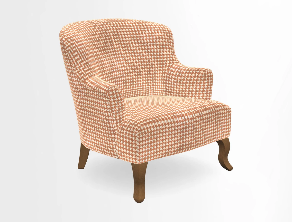 Grassington Chair in Floral Linen Lily Pad Vermillion