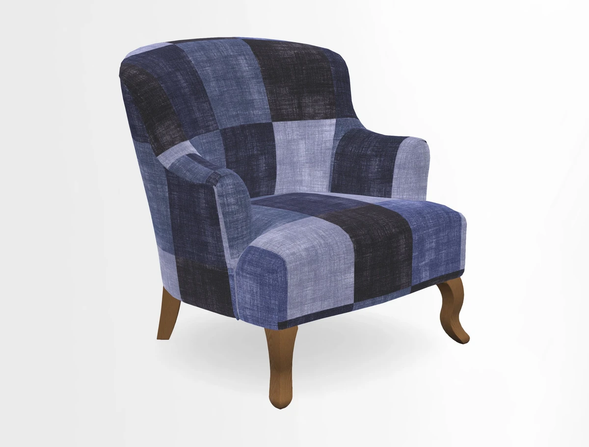 Grassington Chair in Floral Linen Lily Pad Vermillion