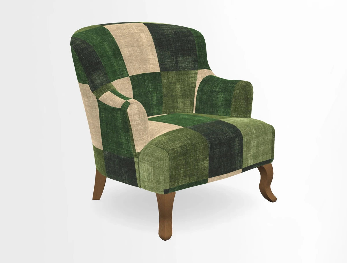 Grassington Chair in Floral Linen Lily Pad Vermillion