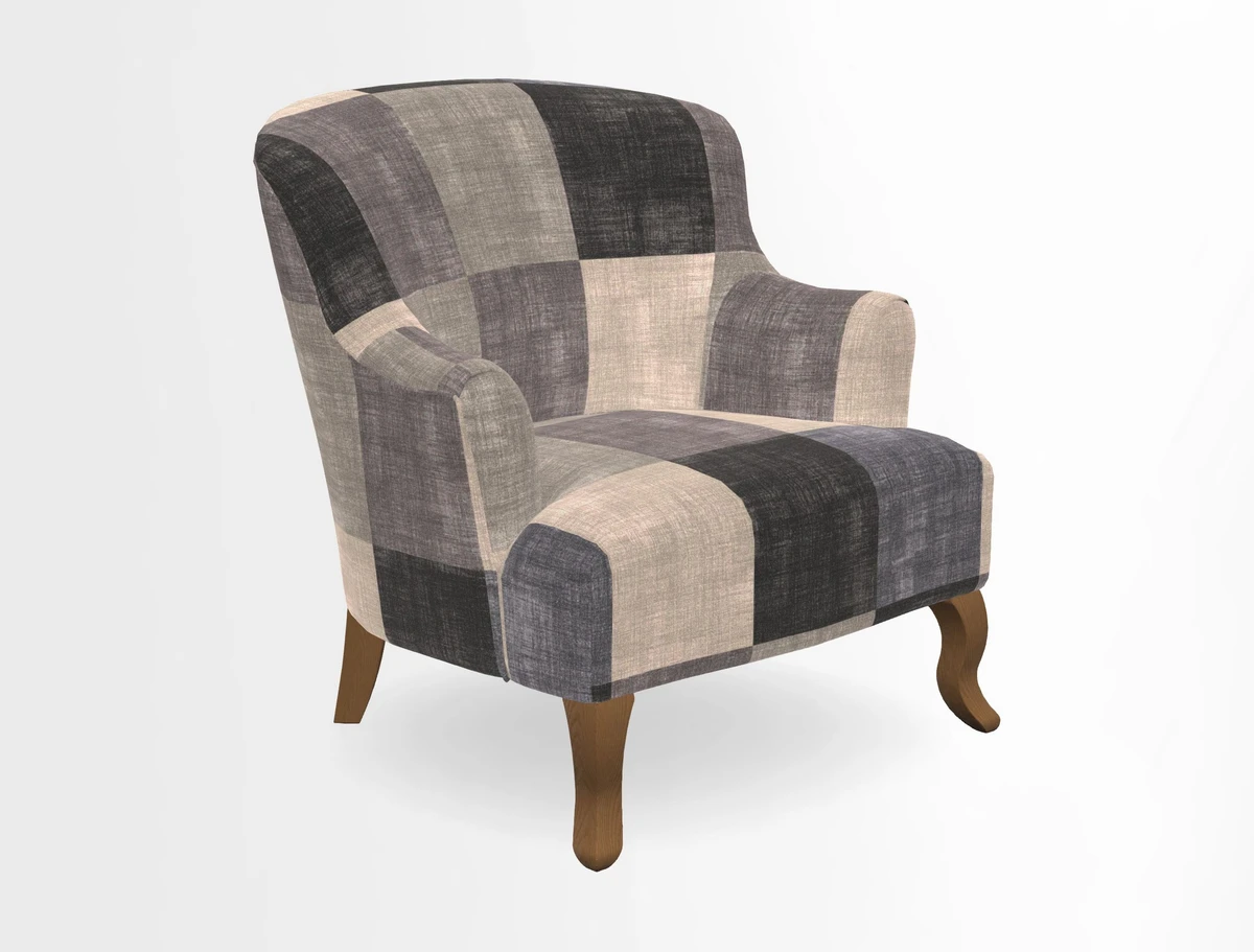 Grassington Chair in Floral Linen Lily Pad Vermillion