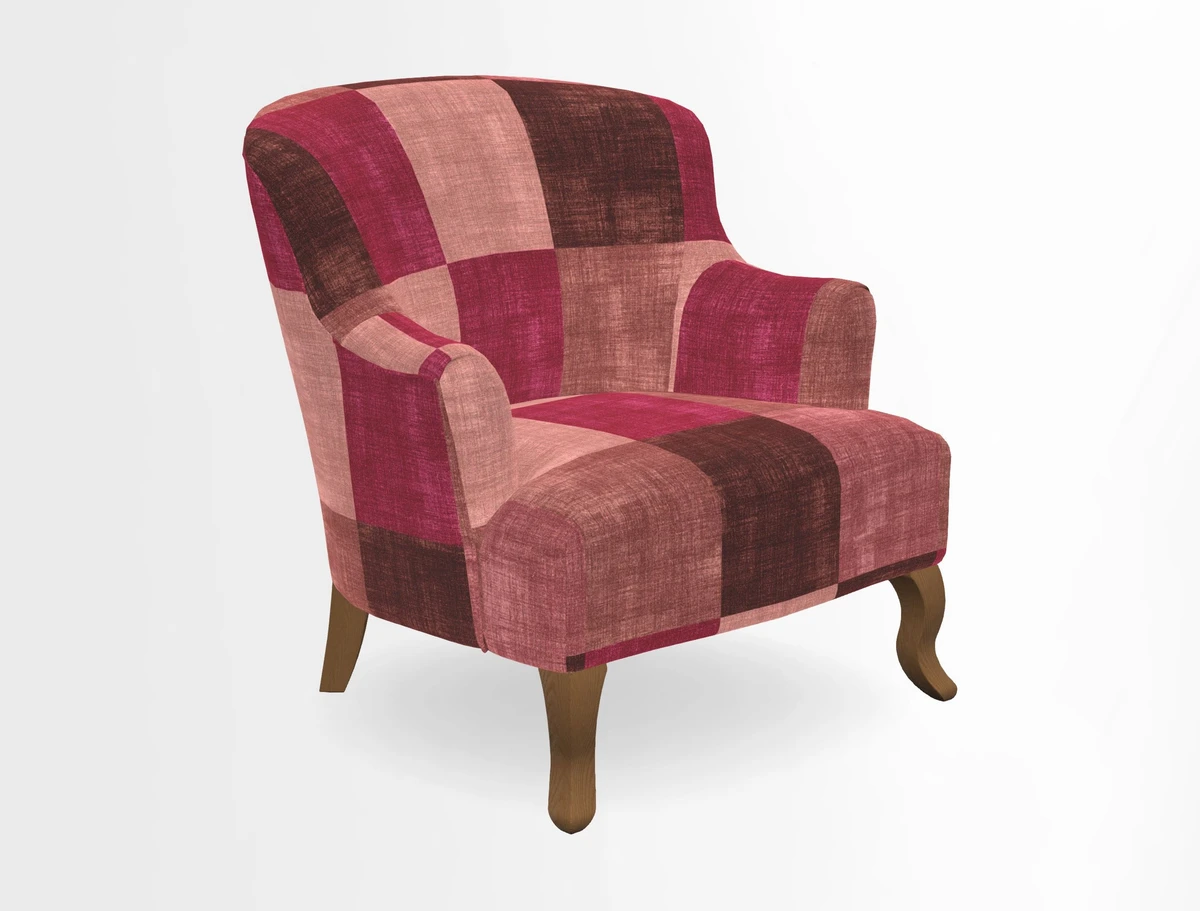 Grassington Chair in Floral Linen Lily Pad Vermillion
