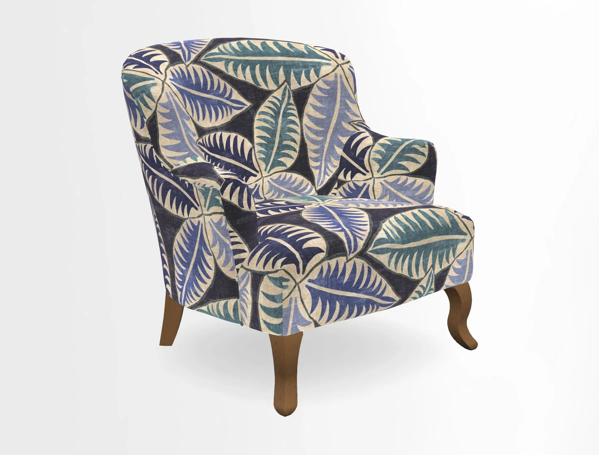 Grassington Chair in Floral Linen Lily Pad Vermillion