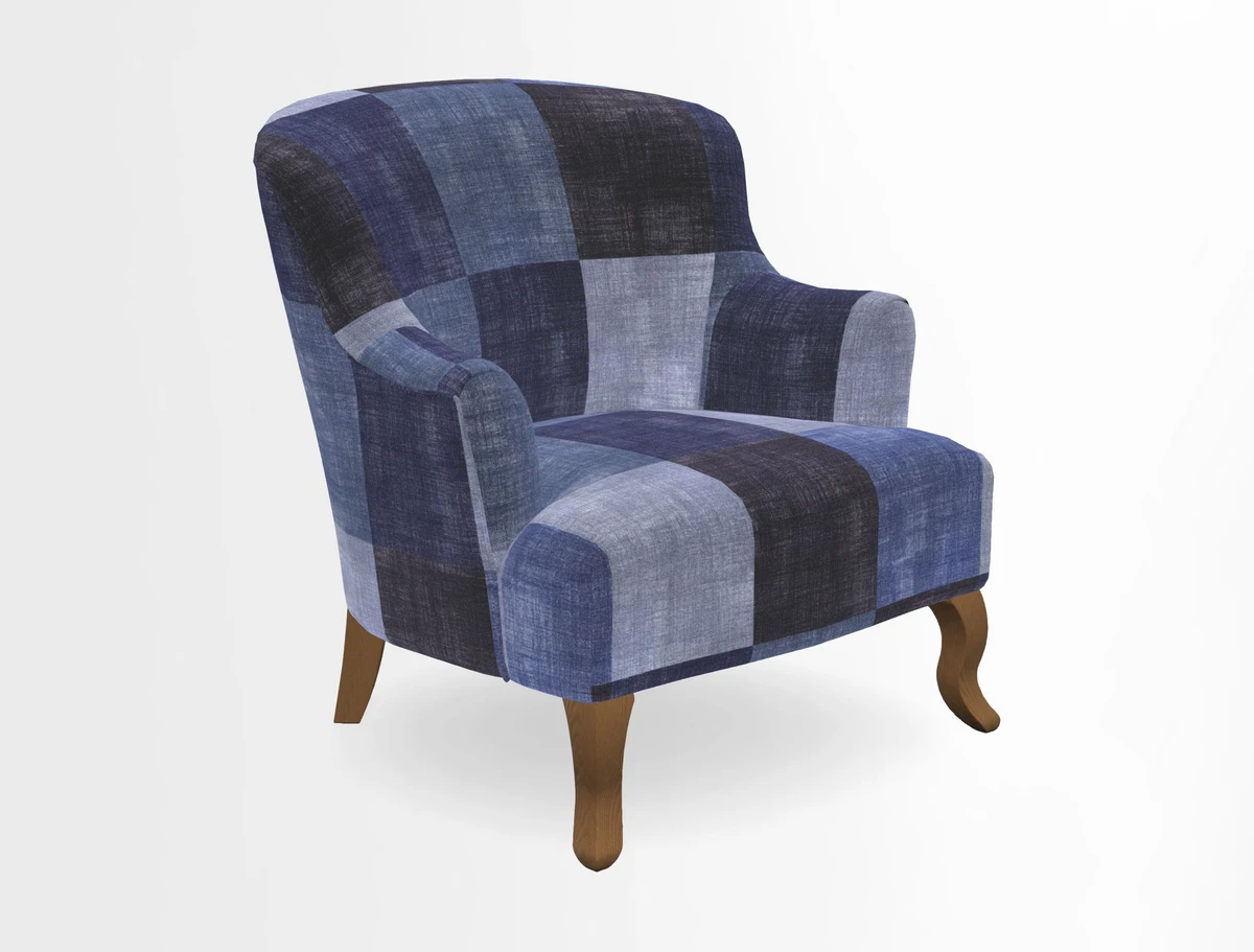 Grassington Chair in Floral Linen Lily Pad Vermillion
