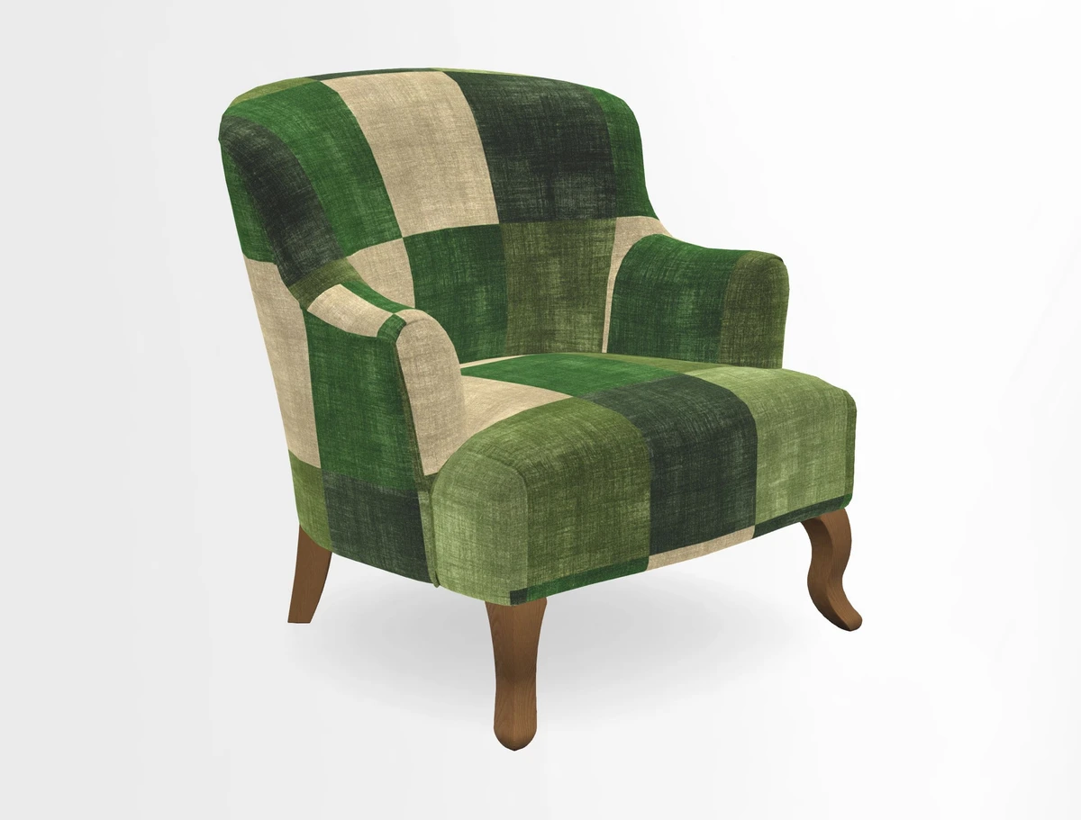 Grassington Chair in Floral Linen Lily Pad Vermillion
