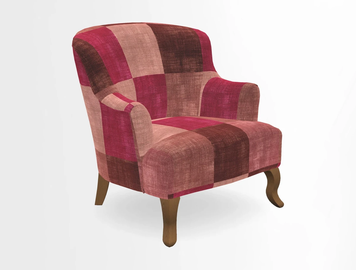 Grassington Chair in Floral Linen Lily Pad Vermillion