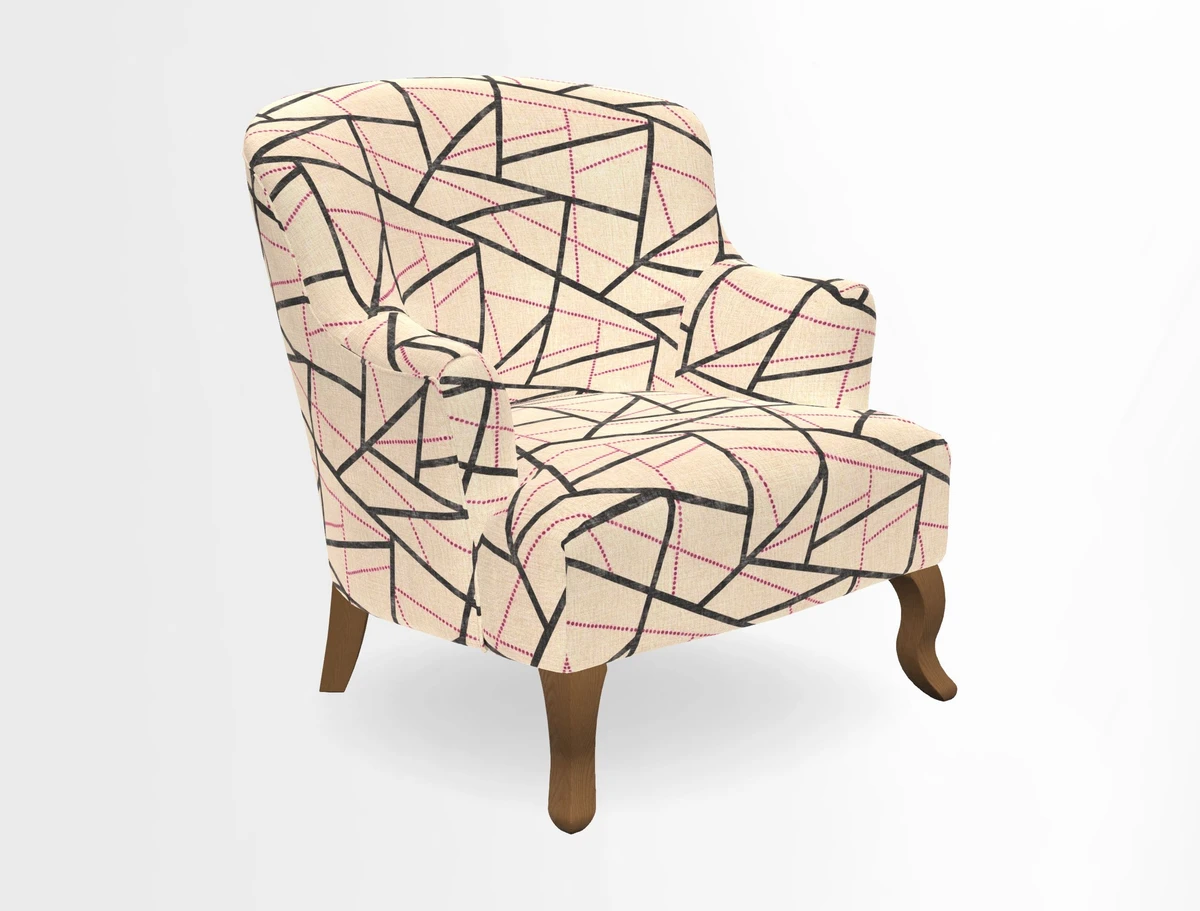 Grassington Chair in Floral Linen Lily Pad Vermillion