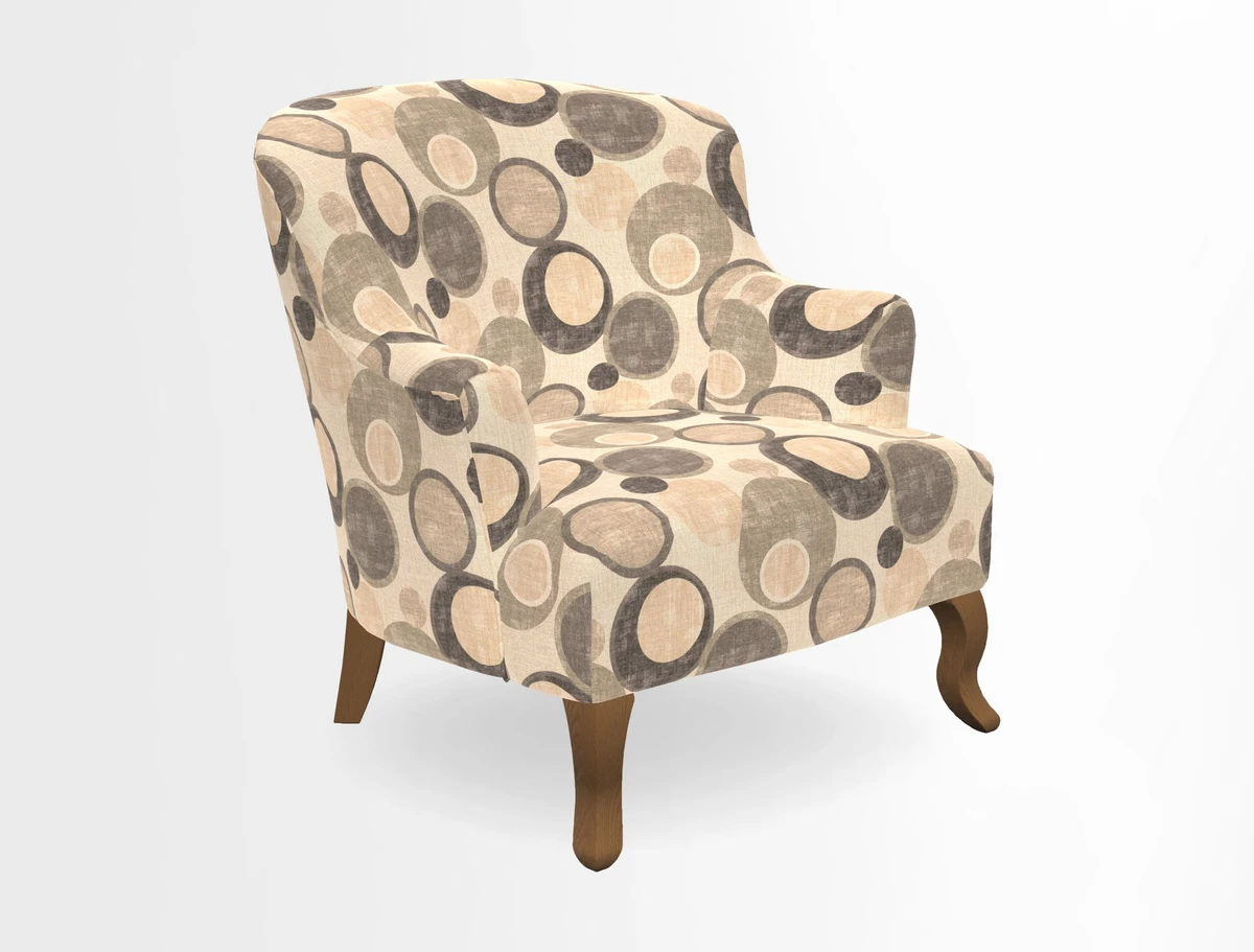 Grassington Chair in Floral Linen Lily Pad Vermillion