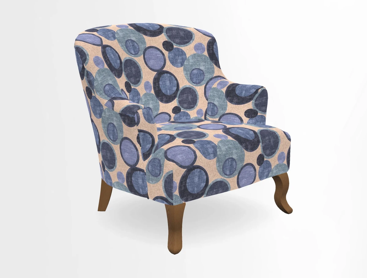 Grassington Chair in Floral Linen Lily Pad Vermillion