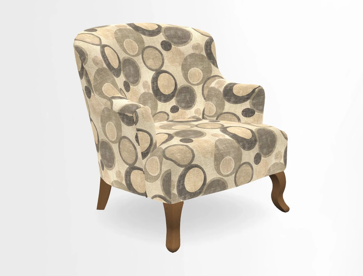 Grassington Chair in Floral Linen Lily Pad Vermillion