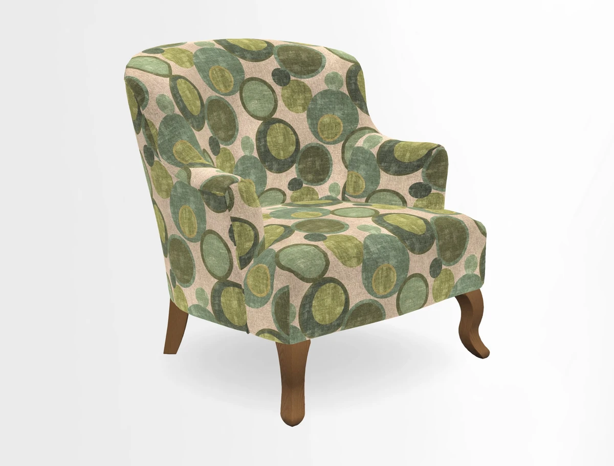 Grassington Chair in Floral Linen Lily Pad Vermillion