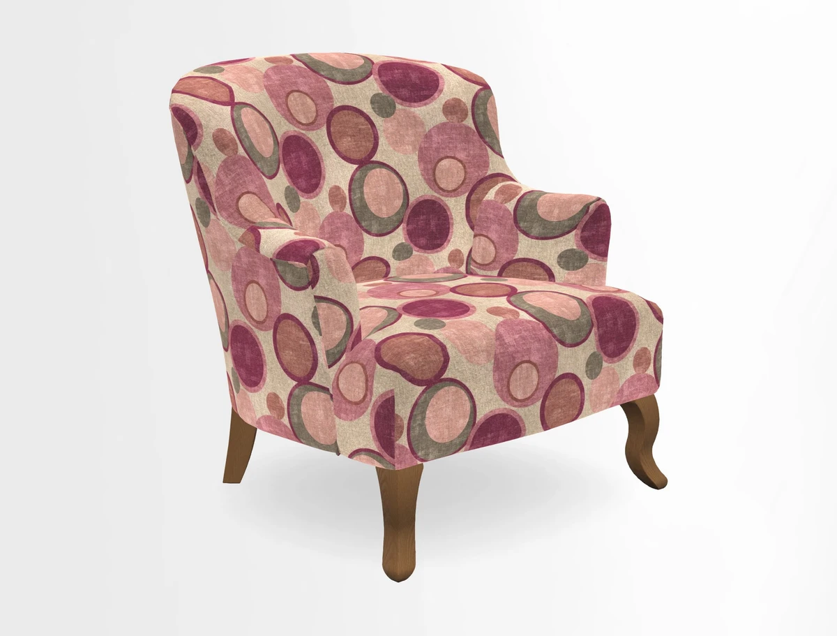 Grassington Chair in Floral Linen Lily Pad Vermillion