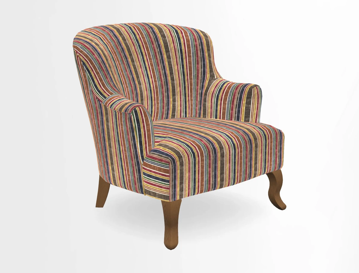 Grassington Chair in Floral Linen Lily Pad Vermillion