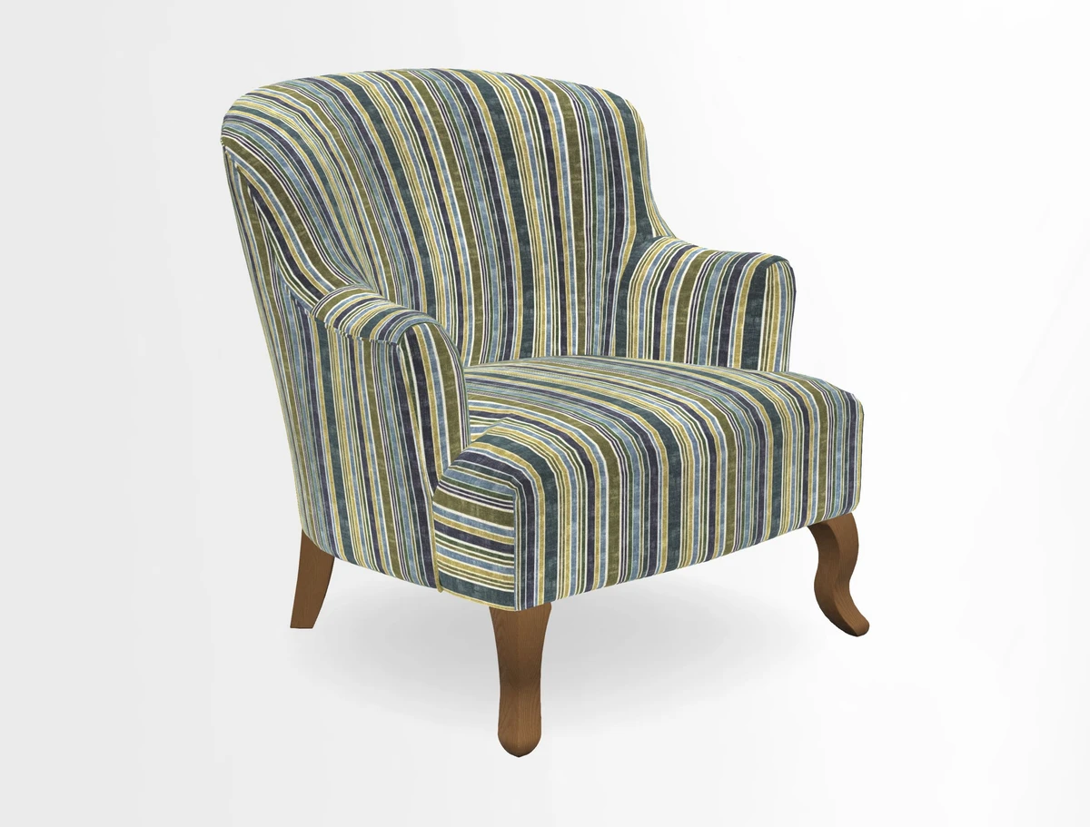 Grassington Chair in Floral Linen Lily Pad Vermillion