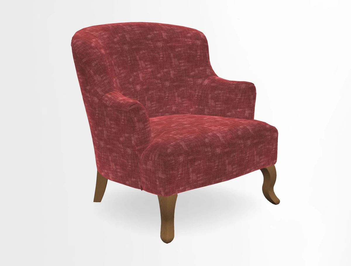 Grassington Chair in Floral Linen Lily Pad Vermillion